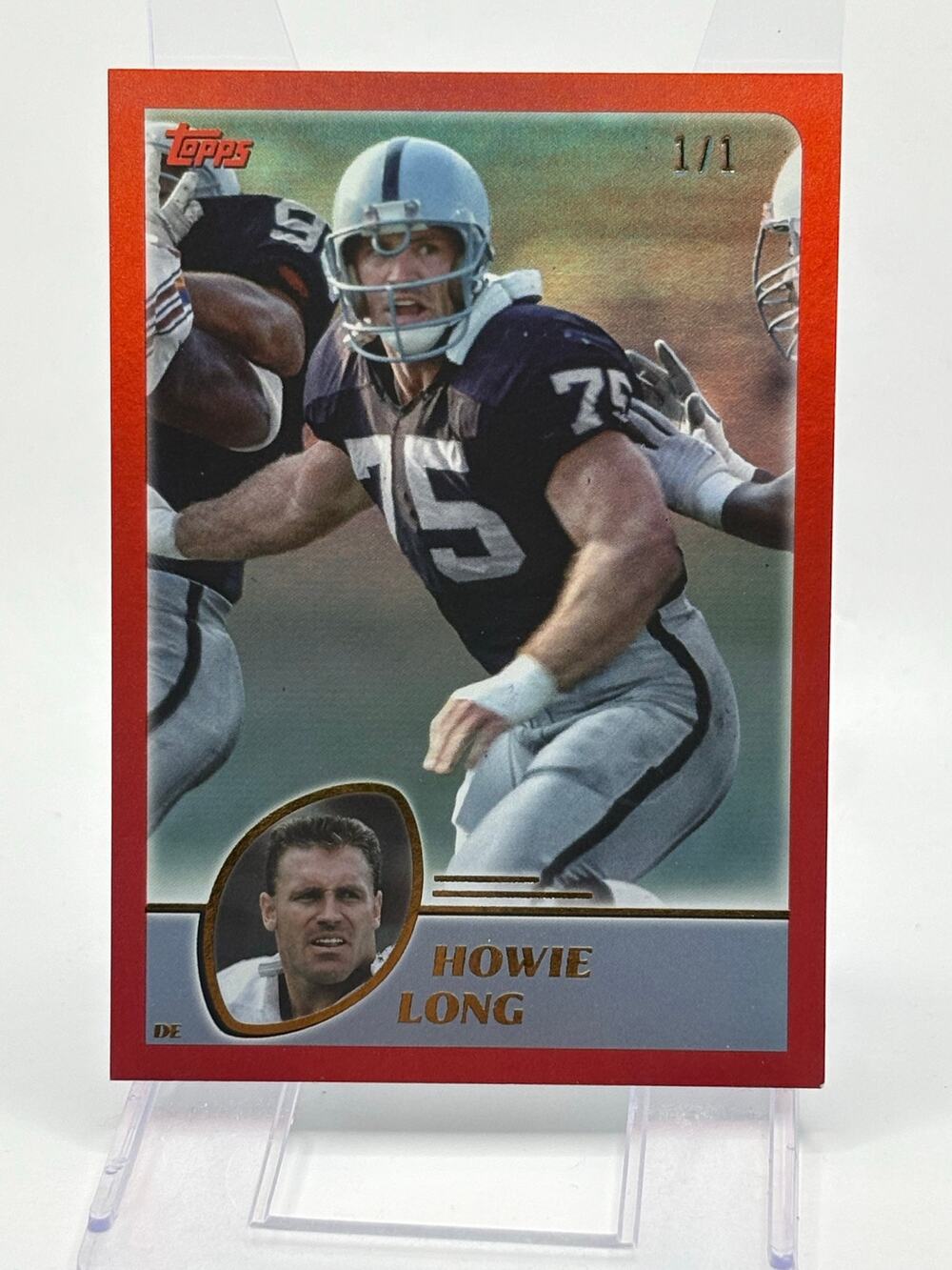2023 Topps Composite Archives Howie Long Red Foil 1/1 SSP Raiders Soft Corner